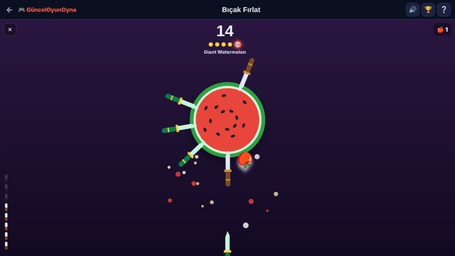 Knife Throw giant watermelon boss
