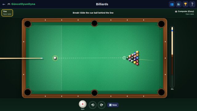 Billiards racked balls before the break