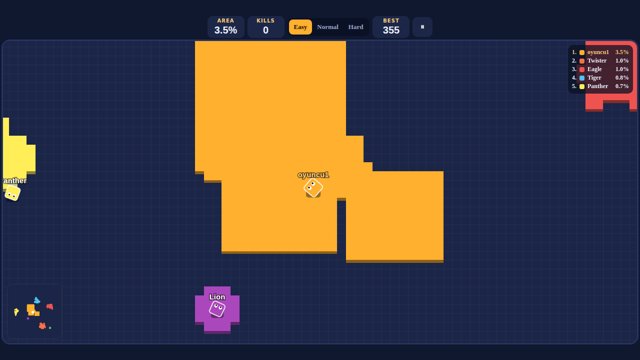 Land Grab leaderboard and minimap