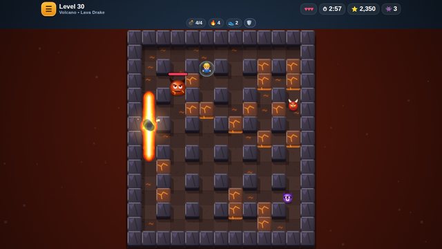 Bomb Master boss battle in the Volcano region