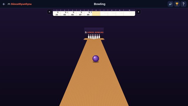 Bowling ball rolling down the lane with the scorecard