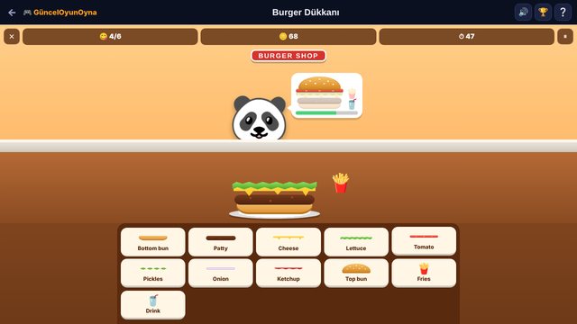 Burger Shop customer order and burger making