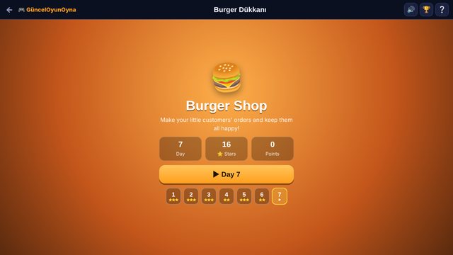 Burger Shop menu