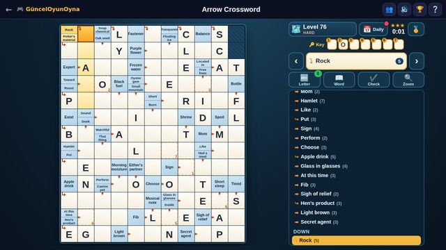 Arrow Crossword big 13x11 hard puzzle