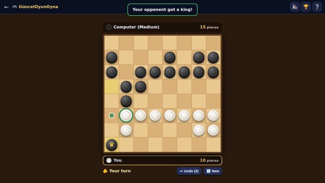 Turkish draughts mid-game position