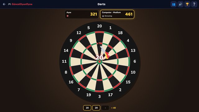Darts: a real-size dartboard