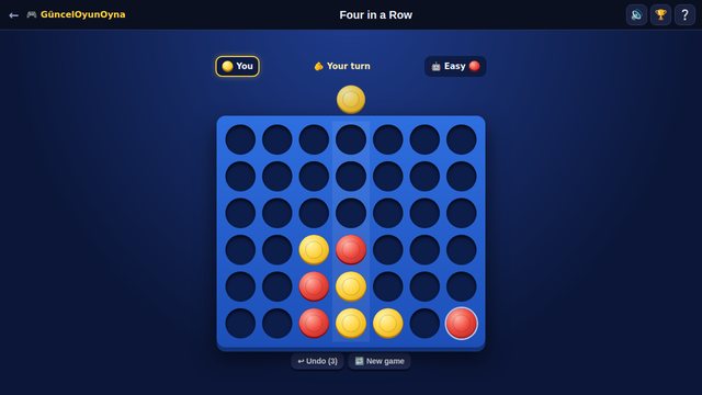 Four in a Row game board