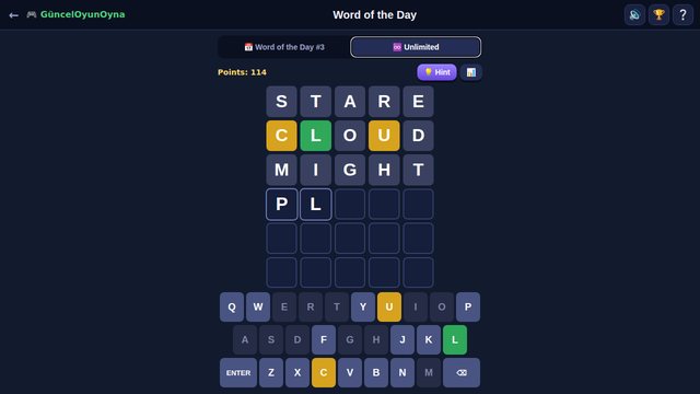 Word of the Day game board