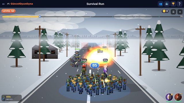 Survival Run huge army firing at a zombie horde