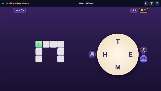 Word Wheel level complete