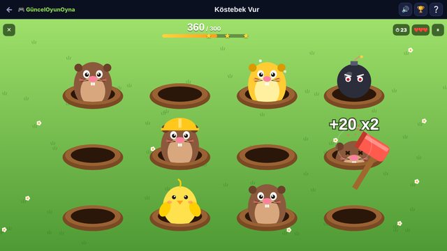 Whack a Mole gameplay with moles and hammer