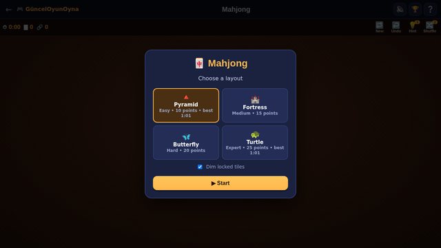 Mahjong Turtle layout