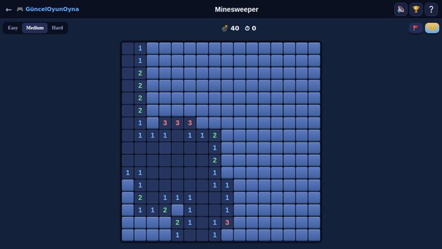Minesweeper game board