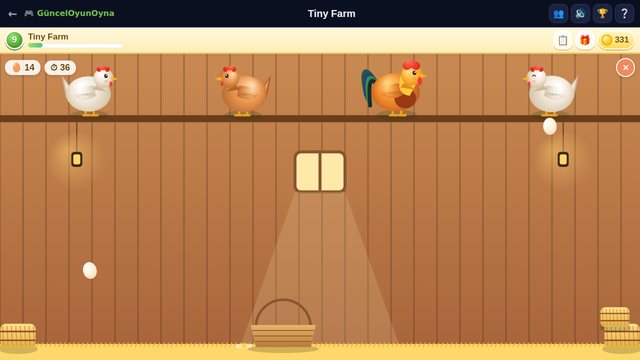 Catching eggs with a basket in the Egg Catch mini game