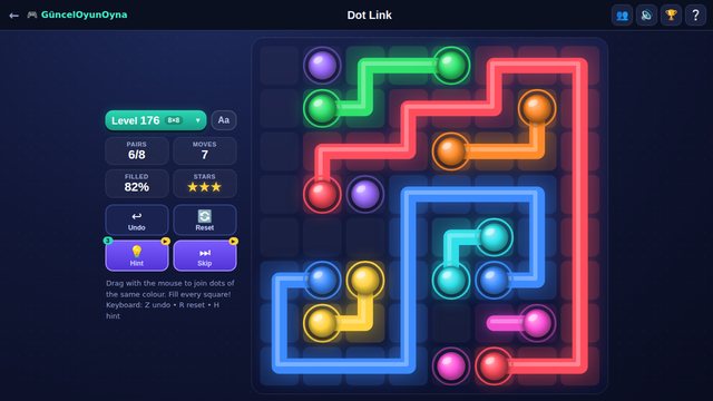 Dot Link grid full of coloured pipes
