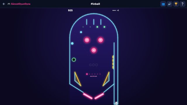 Pinball: neon table with bumpers and flippers