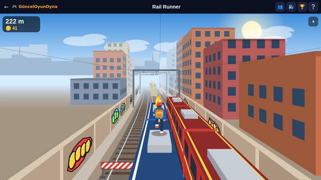 Rail Runner collecting coins on a train roof