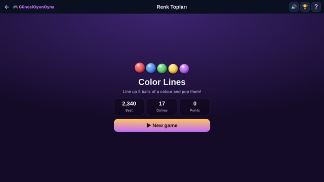 Color Lines menu