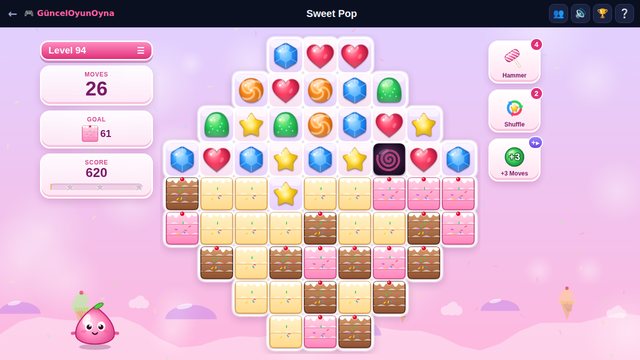 Sweet Pop colourful candy board and level goals