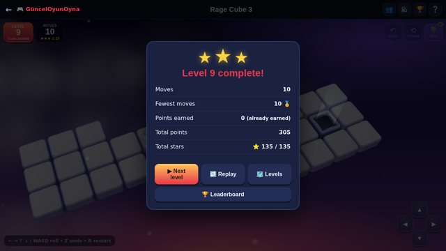 Rage Cube 3 level complete with three stars