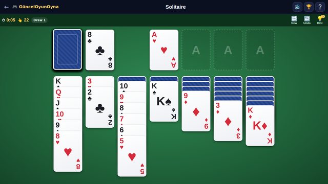 Solitaire card table