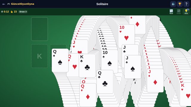 Solitaire card cascade after winning