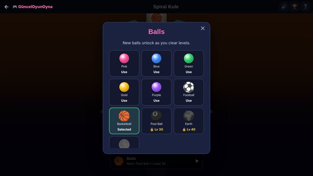 Spiral Tower ball collection