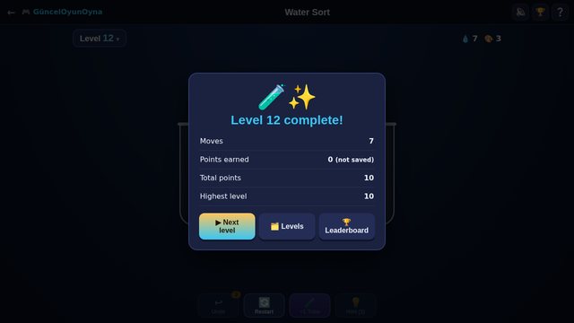 Water Sort level complete