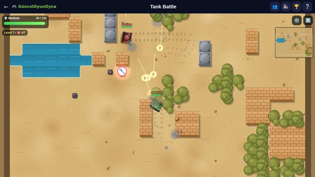 Tank Battle firefight in the desert arena