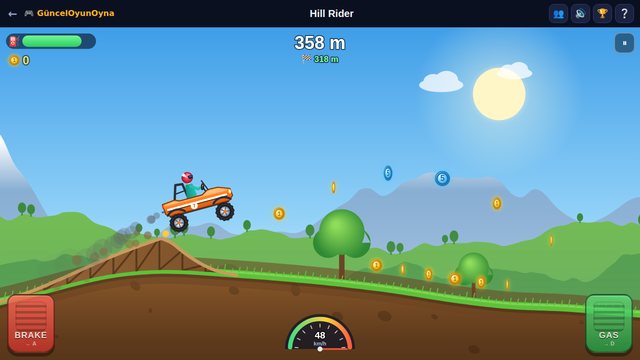 Hill Rider jumping off a ramp on the Meadow map