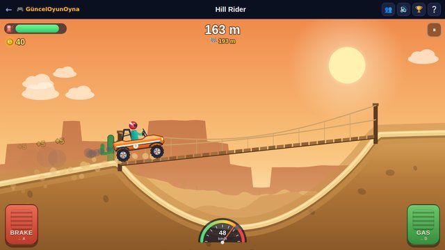 Hill Rider crossing a rope bridge in the Desert