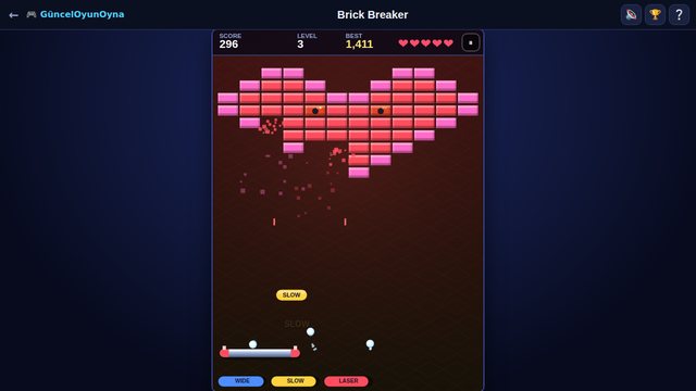Brick Breaker multi-ball and laser