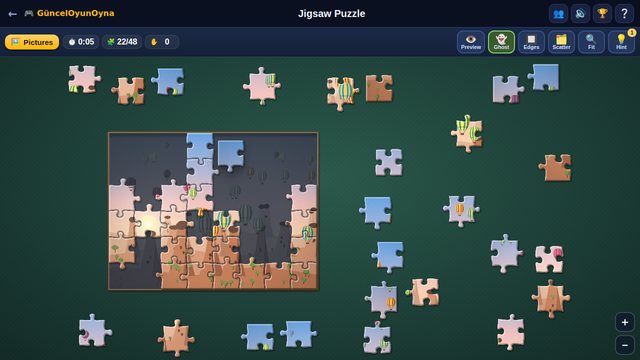 Jigsaw Puzzle pieces with knobs and the board