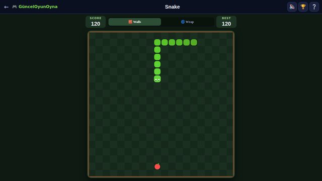 Snake game with a long snake