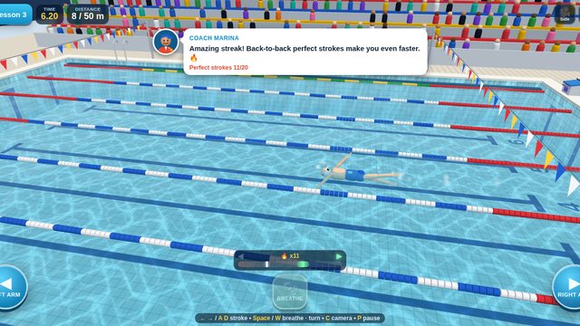 Swim Champion 3D: arm rhythm lesson with Coach Marina in Swim School