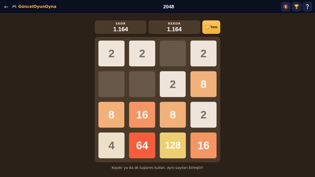 2048 oyun sonu