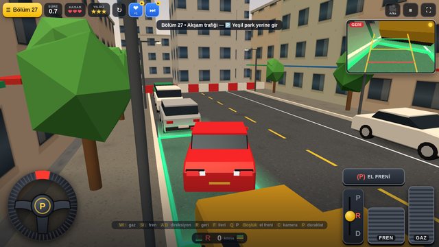 Araba Park Et 3D: geri viteste geri görüş kamerası ile paralel park