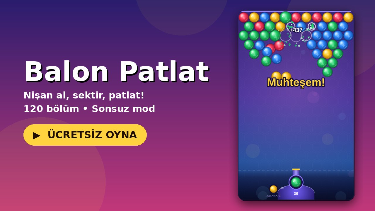 Balon Patlat oyun ekranı