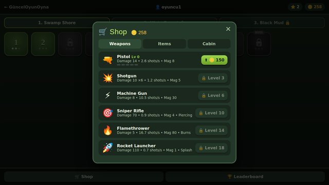 Swamp Raid weapon shop