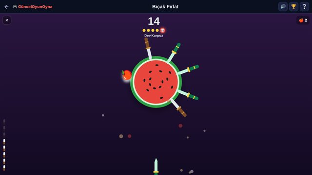Bıçak Fırlat dev karpuz boss aşaması