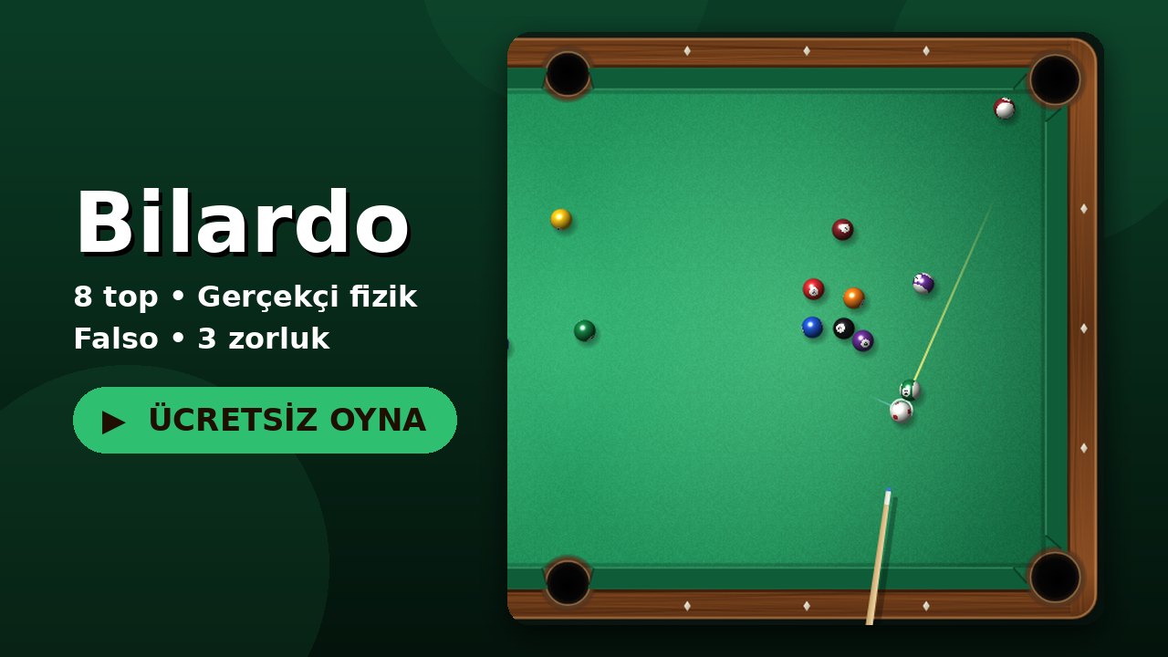 Bilardo oyun ekranı