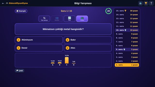 Bilgi Yarışması seyirci jokeri