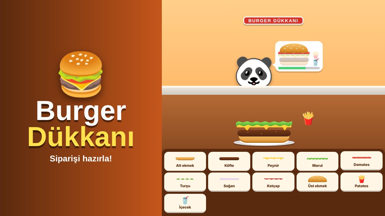 Burger Dükkanı oyun ekranı