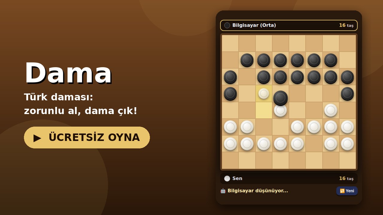 Dama oyun ekranı