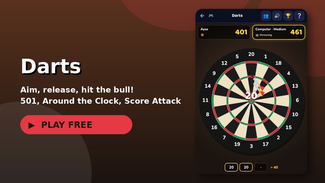 Darts game screen