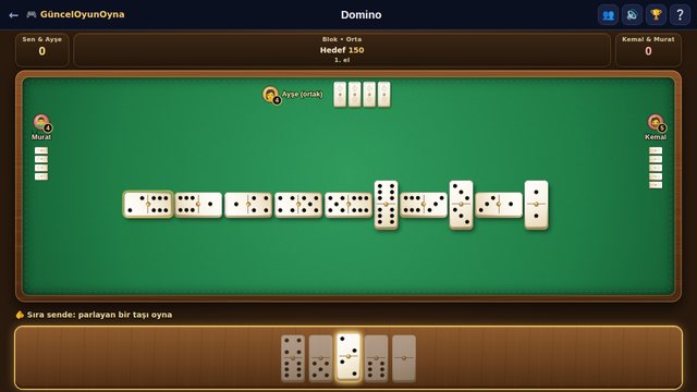 4 kişilik eşli domino oyunu