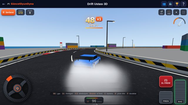 Drift Ustası 3D: Liman pistinde lastik dumanı içinde drift ve kombo puanı