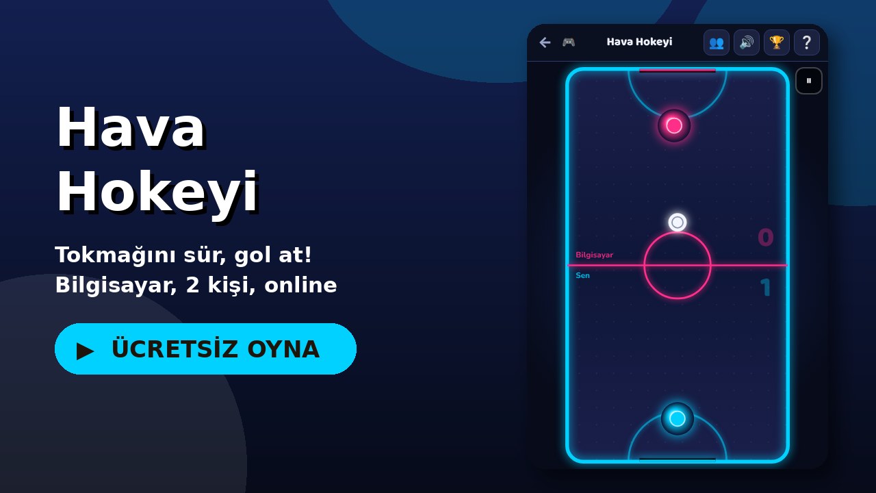 Hava Hokeyi oyun ekranı