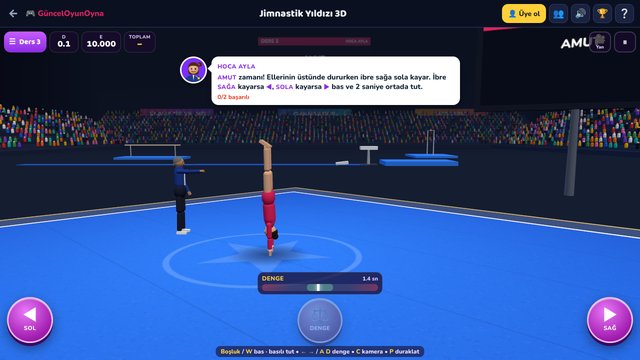 Jimnastik Yıldızı 3D: Jimnastik Okulu'nda Hoca Ayla ile amut dersi