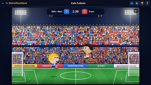 Kafa Futbolu gece stadyumunda bire bir maç